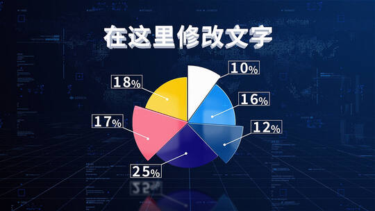 简洁立体科技饼状图 柱状图