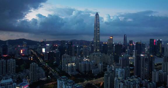 深圳城市夜景 航拍4K