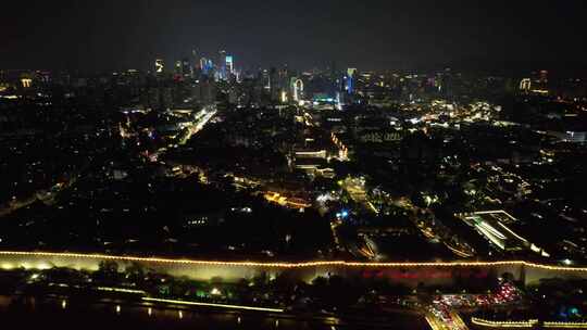 江苏南京城市夜景灯光中华门东秦淮河夜景