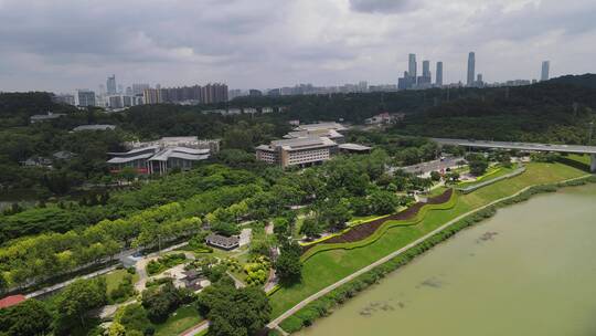 航拍广西南宁青秀山风景区国际会议中心