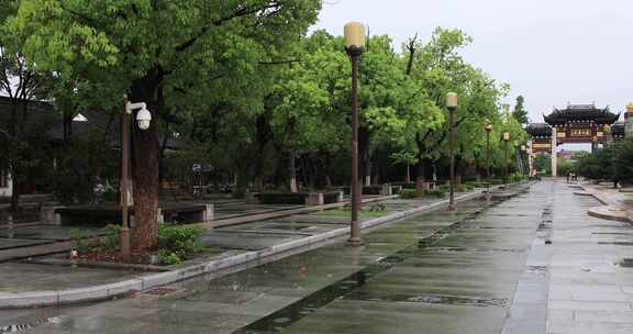 苏州重元寺雨天建筑风光