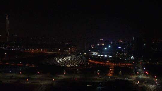 滨海新区 茱莉亚音乐学院  夜景 航拍