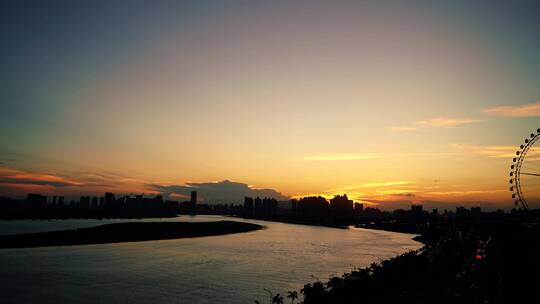 泉州晋江城市傍晚日落夕阳晚霞日出晨曦延时视频素材模板下载