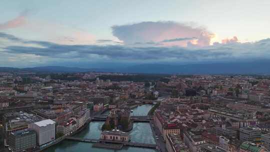 航拍欧洲城市风光街景视频素材模板下载
