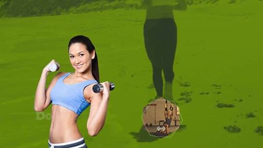 健康锻炼人物抠像宣传片片头展示AE模板