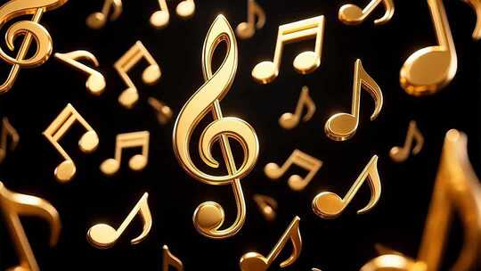 360度循环金色音符4K