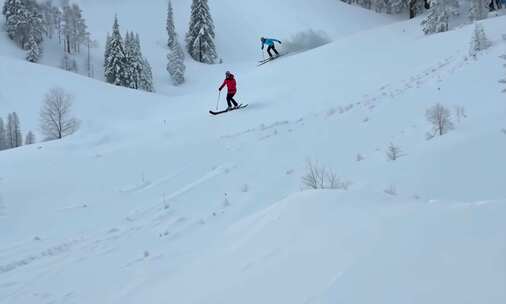 4K升格滑雪运动员滑雪 (3)