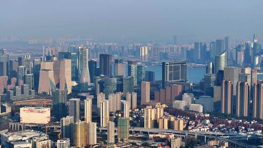 杭州钱江新城市民中心CBD航拍视频素材模板下载