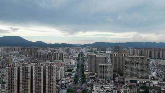 广西贵港城市建设贵港中山路航拍