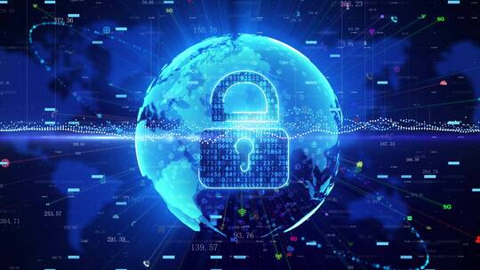 网络安全密码锁和数据保护概念视频素材模板下载