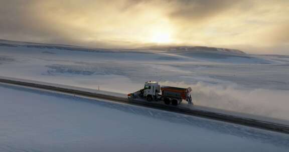 扫雪，卡车，铲雪，雪