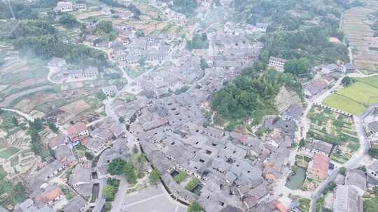 湖南岳阳市张谷英村大景航拍