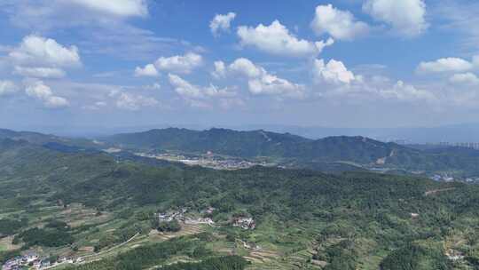 南方农田稻田山川丘陵航拍