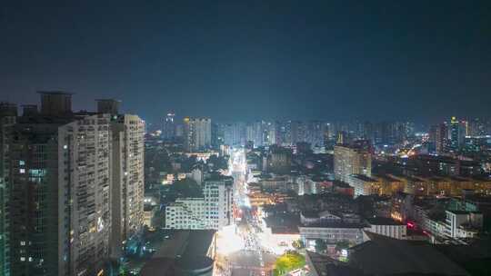 福建莆田夜景延时莆田文献路夜景