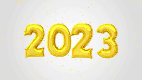 新年快乐2023圣诞快乐金箔气球文字装饰