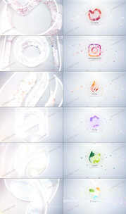 模板-爱心粒子填满明亮的标志