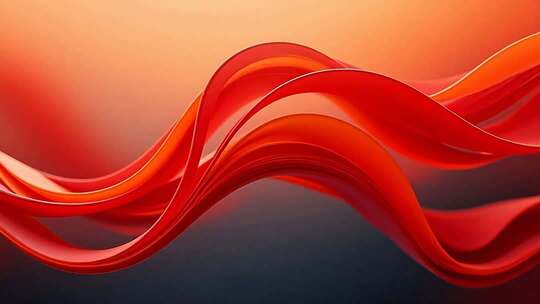 红色绸带飘动素材