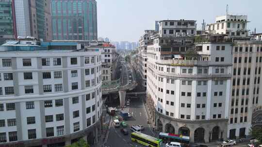 广州人民高架路航拍