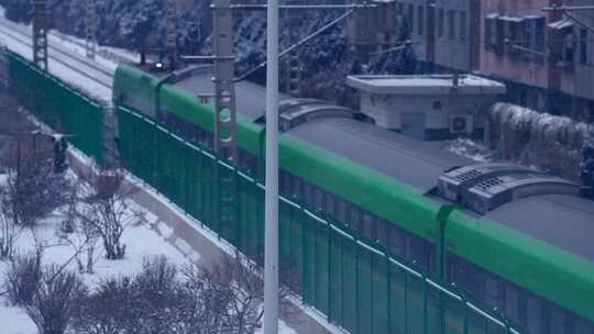 雪中火车视频素材模板下载