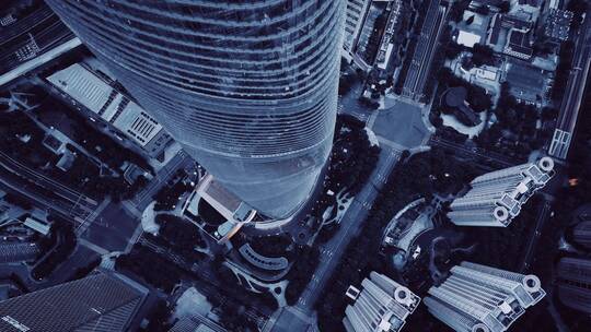 上海中心大厦俯拍风光
