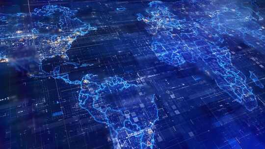 科技感数字世界地图背景
