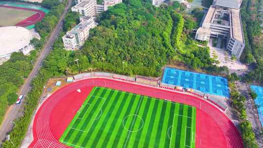 广东药科大学广州校区航拍大学城校园风景风