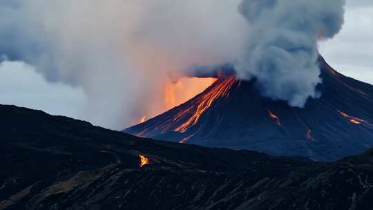 震撼火山喷发自然奇观