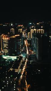 城市航拍贵州铜仁城市夜景