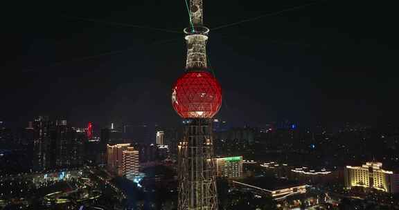 璀璨夜景佛山电视塔禅城宣传片地标文华公园