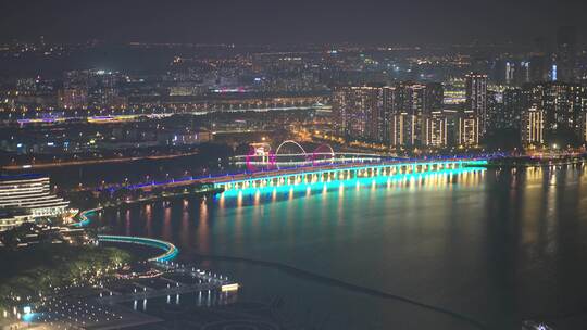 金鸡湖夜景航拍8K