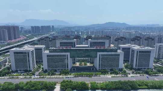 福州市东部新城商务办公中心区航拍城市建筑