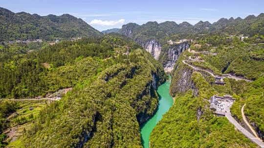 8K震撼深山峡谷自然风光河流航拍延时