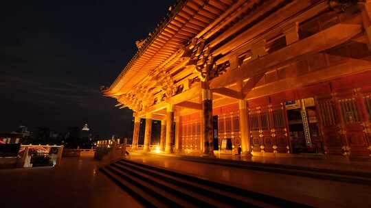 柳州文庙宫殿夜景金碧辉煌合集