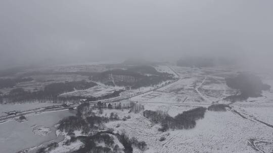 冬日雪景大气航拍视频素材模板下载