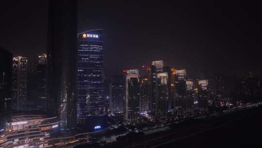 航拍重庆山城都市交通夜景视频素材模板下载