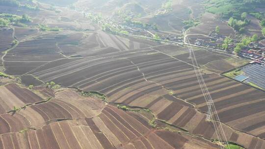 东北山区黑土地耕地航拍视频素材模板下载