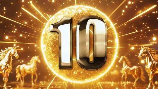 2026马年金色倒计时 震撼开场数字特效
