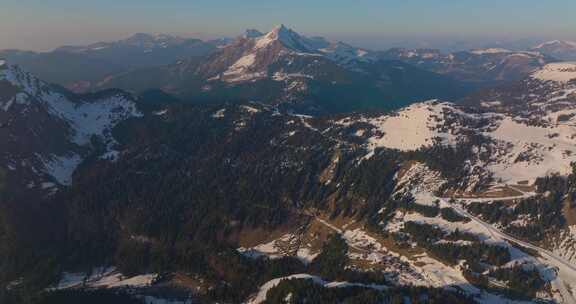 Morzine，雪，山，树