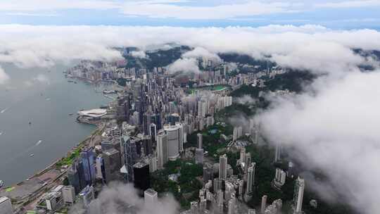 香港航拍  大湾区 香港地标建筑 CBD港岛