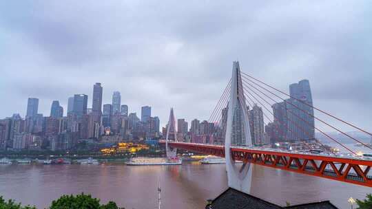 重庆渝中半岛东水门大桥延时