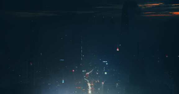 4K深圳航拍宣传片城市夜景高楼与车流