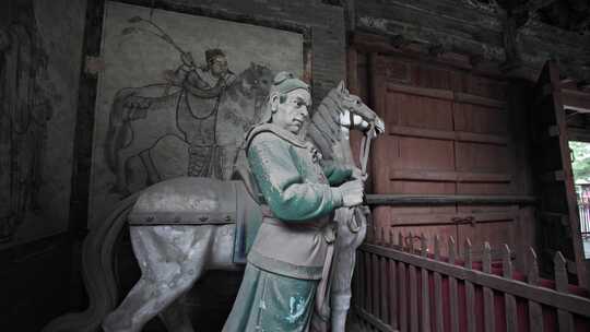 榆次老城城隍庙劲酒彩塑特写