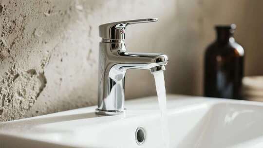 水龙头出水特写