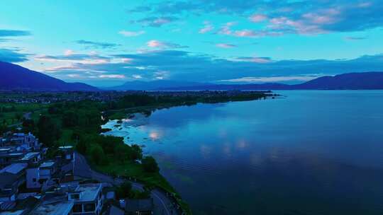 大理洱海双廊夕阳夜景