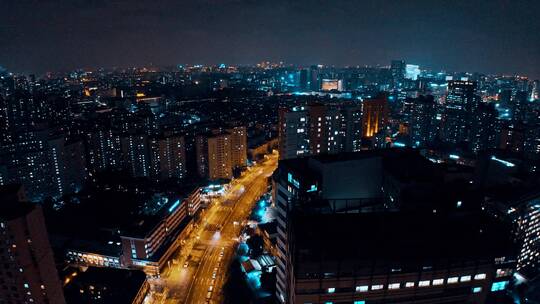 上海徐汇区夜景航拍