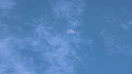 月亮在云端快速穿梭像极了时间流逝