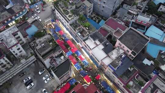 航拍贵州安龙小镇城市烟火气夏日人文景观