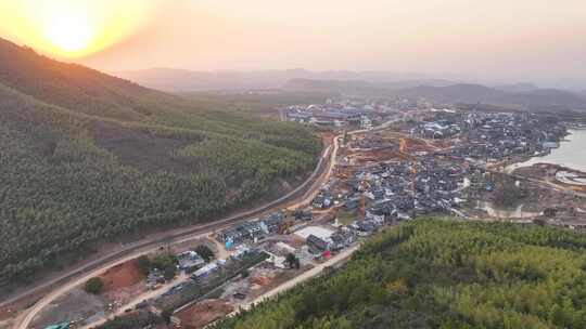 4K航拍建筑中宜兴阳羡旅游窑湖小镇风景区