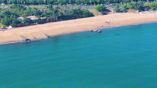 东海大海海边海水海浪沙滩海滩航拍风景唯美