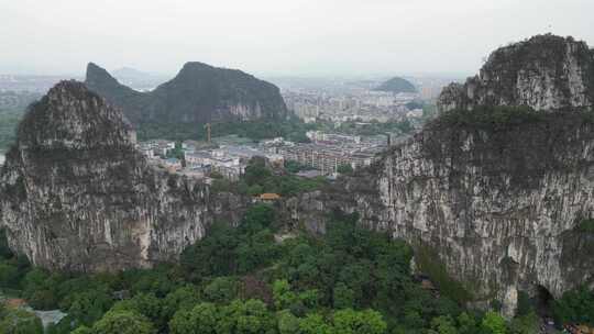 航拍广西桂林七星景区4A景区